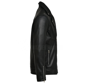 Chaqueta de cuero de moda para hombre de nuevo diseño en color negro, suministro de fábrica OEM, chaquetas de cuero informales cálidas de invierno ajustadas - Product Image 6