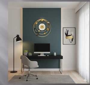 Reloj de pared de aguja colgante de hierro con diseño geográfico científico moderno para sala de estar - Product Image 3