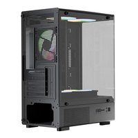 Étui de jeu panoramique avec vue sur la mer Boîtier d'ordinateur de jeu à M-ATX horizontale avec boîtier PC en verre trempé