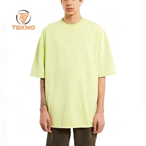 Wholesale 100% Cotton Drop Shoulder <b>T</b>-<b>Shirt</b> for <b>Men</b> High Quality Heavyweight Mock Neck Plain Customizable Oversized Long Fit - Product Image 1