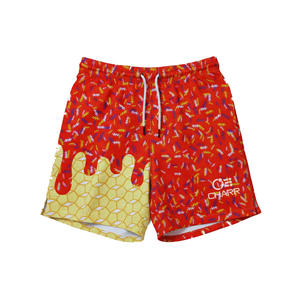 Pantalones cortos de malla de goteo de helado de moda para hombre, pantalones cortos de verano con estampado de cono de gofre, coloridos cordones personalizados, ropa de calle, pantalones cortos de Festival para hombres - Product Image 2