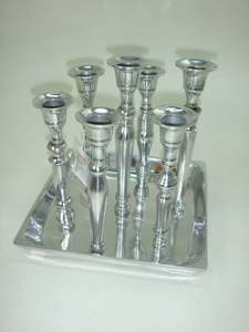 Bougeoir Avec Plaque W/5 Avec Nickel Aluminium Antique Bougeoir Décoration De Mariage Chandelier En Fer - Product Image 5