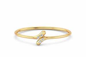 แหวนตัวอย่างดีไซน์สามวง - แหวนทอง 18k ชุบทอง ขนาด 7 US - Product Image 3