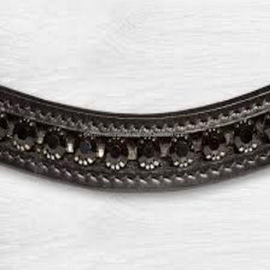 ที่มีคุณภาพสูงหลากสีที่ว่างเปล่าช่องม้าคิ้วสายเต็มเย็บเบาะมุกสีดำและคริสตัลตกแต่งห่วงโซ่โลหะ - Product Image 5