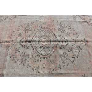 Alfombra turca de 5.6x8.4 pies, alfombra gris con lunares de lana - Product Image 4