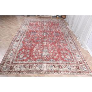 Alfombra Vintage, Alfombra de Pasillo de 0.7x12.8 pies, Alfombra de Lana Roja y Azul - Product Image 1