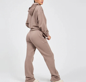 Ensemble survêtement tendance pour femme, best-seller, en molleton épais de coton French Terry, pantalon et sweat à capuche amples - Product Image 2
