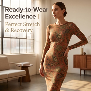 <span class=keywords><strong>Tissu</strong></span> tricoté à la machine en <span class=keywords><strong>jersey</strong></span> double 100% rayonne <span class=keywords><strong>viscose</strong></span> 210GSM avec impression numérique personnalisée pour robe femme - Product Image 6