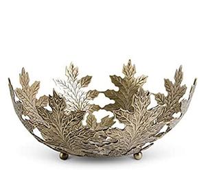 Frutal combinado de hojas de latón de alta calidad con tallo de flor de latón decorativo Tazón de tuerca de condimento de calidad superior - Product Image 4