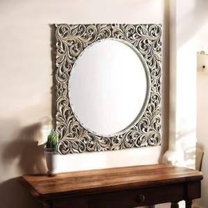 Elegant Handicraft Wooden Wall <b>Mirror</b> with White Coated Finished Perfect for Luxury Livingroom Wall Decoration - Product Image 1