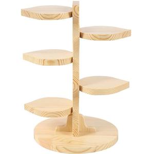 Soporte de pastel redondo pequeño de madera con acabado Natural tradicional Soporte de pastel de Metal Cason de postre de Catering con acabado Natural - Product Image 5