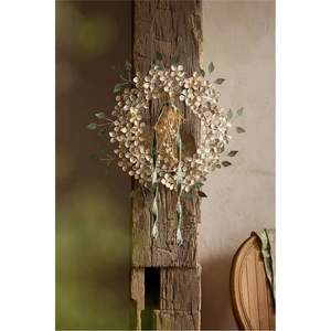 Antique Style Iron <b>Flower</b> Wreath Wall Hanging Ornament with Ribbon Shabby Chic Floral <b>Garland</b> for Wedding & Holiday Wall Decor - Product Image 5