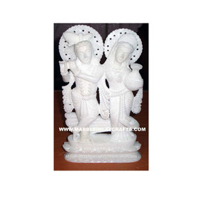 White Marble RadhaKrishna God Statue For Makrana Marble God Statue For Findu Religion <b>Temple</b> And Office Decoration - Product Image 1