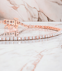 2.00Ct Moissanite Oasis Luxury Round Moissanite Tennis Bracelet en 14K Rose Gold Venta al por mayor OEM - Product Image 1