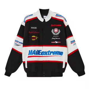 Chaqueta de carreras personalizada Unisex Biker motocicleta Vintage Streetwear Casual Stand Varsity chaqueta al aire libre Street Racing Jacket - Product Image 2