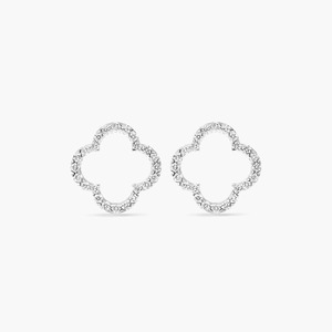 ต่างหูเพชรแล็บโกรว์ Lucky Open Clover 0.62 กะรัต เพชรแล็บโกรว์ในทองคำแท้ 14K สำหรับงานหมั้น - Product Image 1