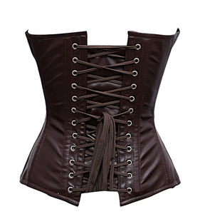 Fajas Reductoras de Cintura para Mujer, Ecológicas, Ligeras, de Cuero Auténtico, con Cierre de Cremallera, Cordones en la Espalda, Diseño Gótico - Product Image 6