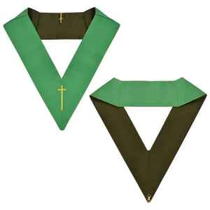 Accessoire Franc-Maçon Personnalisable : Patch Croisé Brodé en Dentelle Écologique Vert Col V avec Épingle de Sûreté pour Sacs - Product Image 6