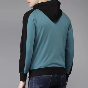 Top qualité Logo personnalisé hommes sweats à capuche hommes décontracté pleine fermeture éclair couleur unie respirant et confortable basique coton mélangé - Product Image 2