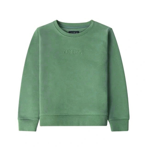 Dear-Lover mujer 290 Gsm Sudadera de cuello redondo de gran tamaño LOGO personalizado pulóver tejido acanalado insignia frontal decoración para invierno - Product Image 5