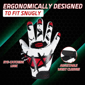 Conception personnalisée Gants de football américain Palm Full Finger Grip Kids Silicone Printed Custom Receiver Gloves Training Games - Product Image 3