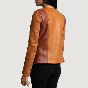 Breathable <b>Lightweight</b> Reversible <b>Women</b> Leather <b>Jacket</b> Winter Wear Wind Protection <b>Women</b> Leather <b>Jacket</b> - Product Image 5