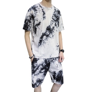 Conjunto de verano de tendencia para hombre, conjunto de dos piezas con estampado sólido, camiseta informal de calle y pantalones cortos para ropa informal - Product Image 5