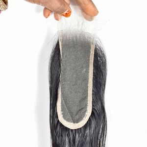 Extensiones de Cabello Humano Natural Indio 100% Ondulado Profundo, Cierre 2*6, Doble Trama a Máquina, Sin Color, Sin Procesar - Product Image 4