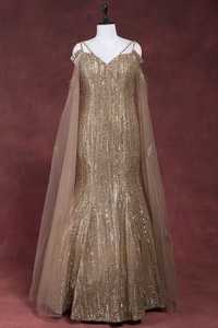 Elegante vestido de noche de sirena de lujo para mujer, vestidos de graduación de manga larga, borla con cuentas, encaje de lentejuelas, de talla grande bordado - Product Image 5