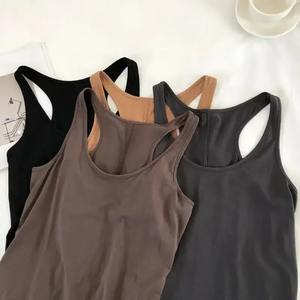 Casual Female Fitness Sport Vest <b>Summer</b> O-Neck Black Tank <b>Top</b> Solid Color Loose Basic Camisole <b>Sleeveless</b> Halter Sporty Style - Product Image 5