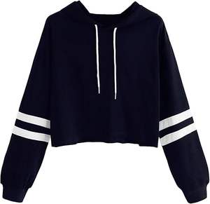Women's Long Sleeve Crop Top <b>Hoodies</b> Pullover Sweatshirt Letter Print Color Block Zipper Closure <b>for</b> <b>Summer</b> Spring Rayon Front - Product Image 1