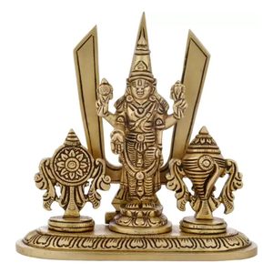 Shankh Chakra ตกแต่ง shankh Chakra 12.7 cm สไตล์ศาสนา tilak Figurine ด้วยการพิมพ์ gravure - Product Image 5