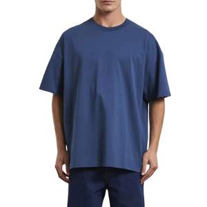 T-shirts à manches courtes et à épaules tombantes de couleur noire pour hommes, 100% coton de qualité supérieure avec logo personnalisé - Product Image 6