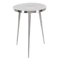 Table centrale ronde Offre Spéciale à trois pieds en finition nickel disponible en miroir polonais élégant petite table en métal meubles de maison