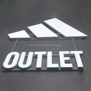 Enseigne électronique lumineuse personnalisée, lettres <span class=keywords><strong>de</strong></span> logo 3D en acrylique, texte pour magasin commercial, bordure en métal peint au four pour la publicité - Product Image 1