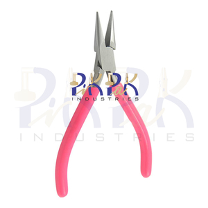 Alicates de punta de cadena con mango de PVC de 115mm con mordazas lisas, junta de regazo de resorte de doble hoja para prensar, fabricación de joyas de pesca, manualidades DIY - Product Image 3