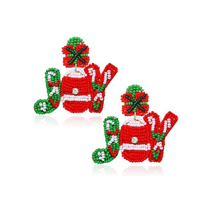 New Fashion Women's Christmas Earrings Ethnic Gold/Silver Plated Silk <b>Thread</b> Crystal Rhinestone <b>Beaded</b> Jewelry Best Gift Idea - Product Image 6