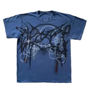 Camiseta holgada estampada para hombre, 100% algodón, camisetas de verano de gran tamaño Vintage personalizadas para hombre, parche desgastado Embordiry - Product Image 1