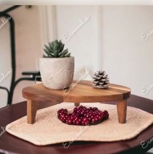 Mesa de centro de esquina de sala de estar de diseño moderno 2024, mesa de centro redonda de madera, mesa auxiliar de sofá con 3 patas de madera maciza - Product Image 3