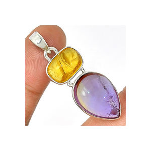 Colgante de cabujones de ametrina para mujer, joyería de plata de ley 925, joyería al mejor precio - Product Image 3