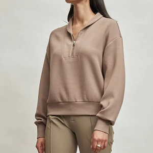 2025 haute qualité Unique sweat-shirt pour femmes manches longues hiver nouveau sweat élégant avec col rabattu - Product Image 1