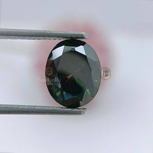 Diamante suelto de moissanita de corte ovalado verde 20.0ct hecho a mano certificado 1.0ct joyería de Diamante Suelto de corte ovalado verde - Product Image 1