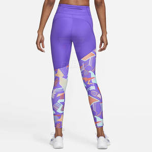 Leggings de yoga et de gym pour femmes avec logo personnalisé |   Collants de sport respirants antibactériens sans couture en spandex/polyester - Product Image 2
