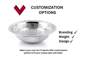 ชามผสมทรงกลมทำจากสแตนเลสสำหรับล้างสลัดผักชามผสมโลหะทนทาน - Product Image 3