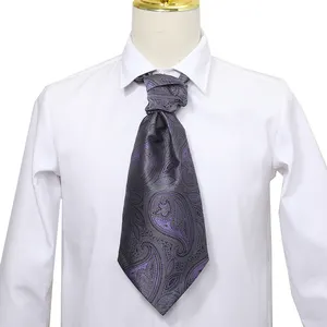 Low MOQ Benutzer definierte Ascot Krawatte Formelle Mode Paisley Jacquard Polyester Männer Ascot Krawatte Selbst Krawatte Krawatte Für Männer