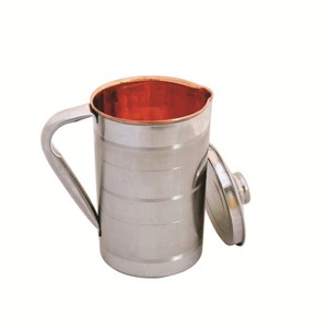 Pichet en métal de stockage d'eau pour restaurant Pichet d'eau potable de concepteur fait à la main Conteneur d'eau potable isolé Pichet en métal - Product Image 4