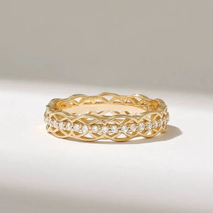 Anillo de Lujo de Plata 925 con Diamante Cultivado en Laboratorio de Corte Redondo, Moderno, para Boda, Compromiso, Aniversario, Regalo de Joyería para Mujer - Product Image 1