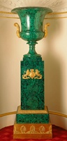 Décoration d'intérieur moderne en malachite artisanale - Tailles/formes personnalisables - Motif végétal/fleur - Livraison rapide