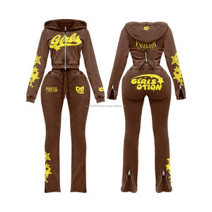 Conjunto de Sudadera con Capucha y Pantalones Deportivos Personalizados de 380 Gsm para Hombre, Estilo Patchwork - Product Image 2