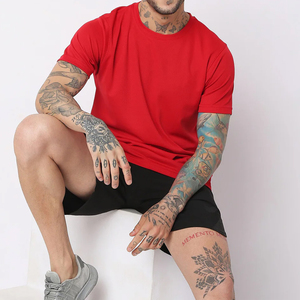 Camiseta de algodón 100% de alta calidad para hombre, diseño de punto informal de manga corta con cuello redondo y logotipo de marca personalizado sólido a la moda - Product Image 5